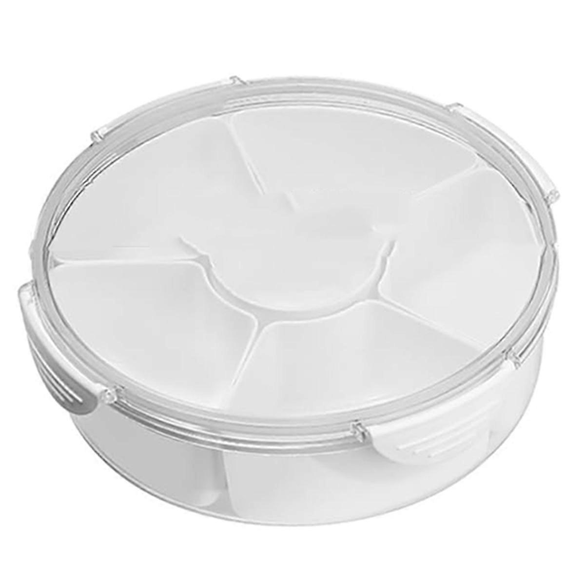 Veggie Tray with Lid - Snackle Box Container with 6 Compartments