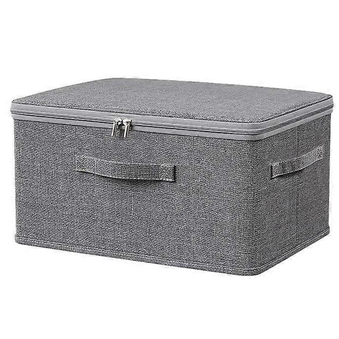 Cationic Foldable Storage Box with Lid Dual Zipper Lockable Large Capacity Organizer XXL - 49 x 37 x