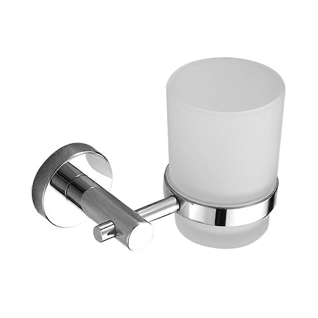 Tandborste Tandmugghållare med Mugg Väggmonterad Badrumstillbehör Badrumsdetaljer Set Mugghållare Silver/Svart