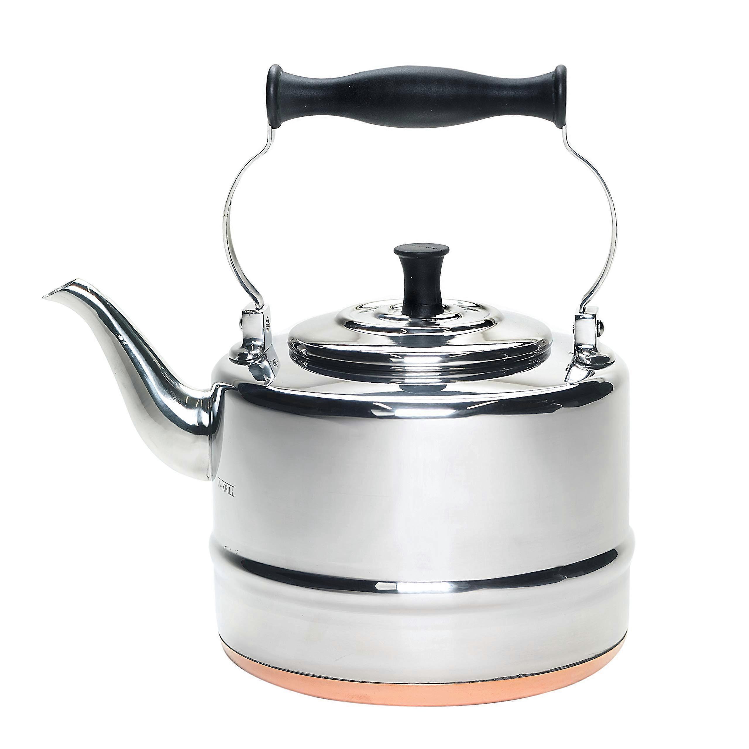 Stainless Steel and Copper-Base Teapot for Stovetop Use 2 Quart