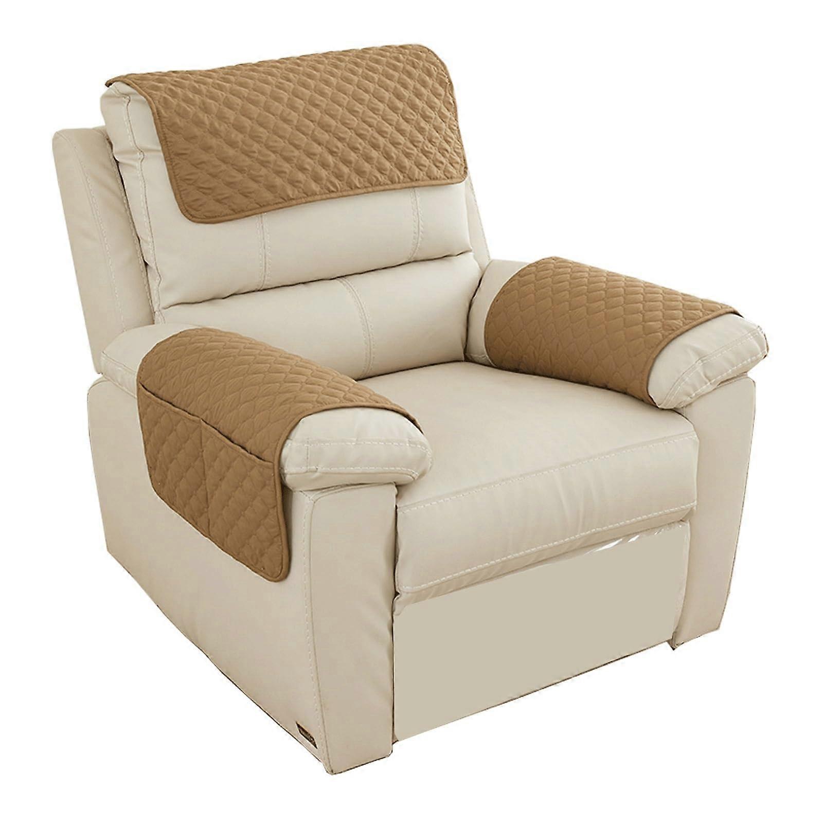 Quilted Waterproof Armrest Slipcovers for 1-3 Seater Sofa Couch, Durable Protector, Easy to Clean, Universal Fit