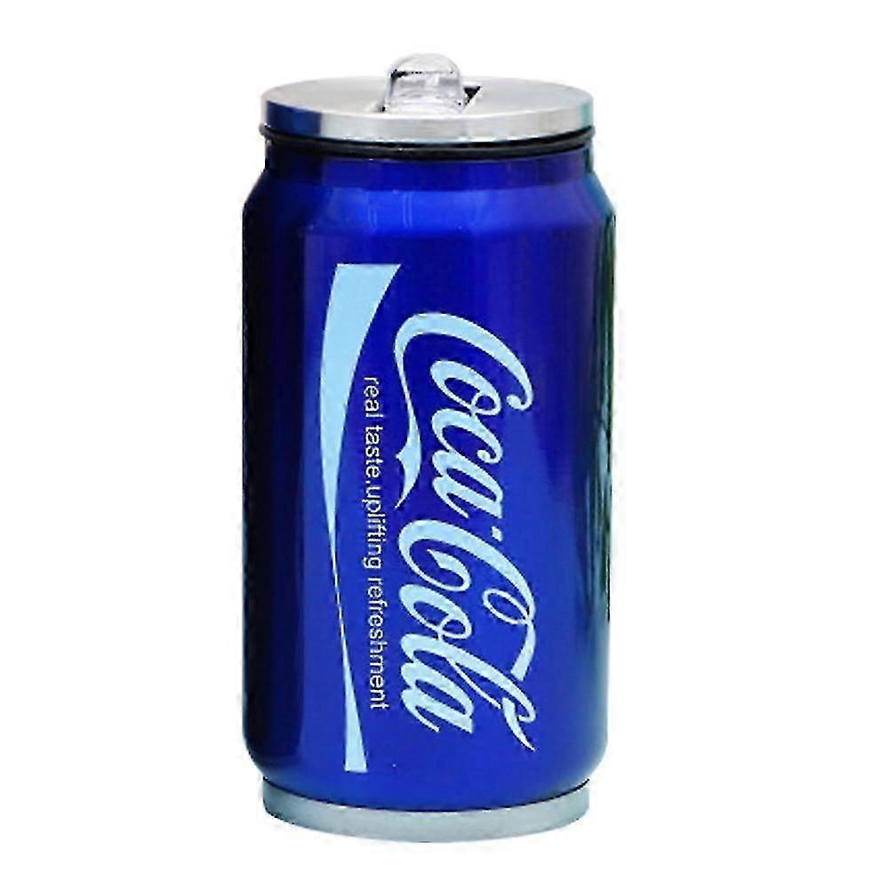 Botella de lata de cola de acero inoxidable aislada Kaesi con pajita - 350 ml y 500 ml para uso en exteriores y automóviles (UE)
