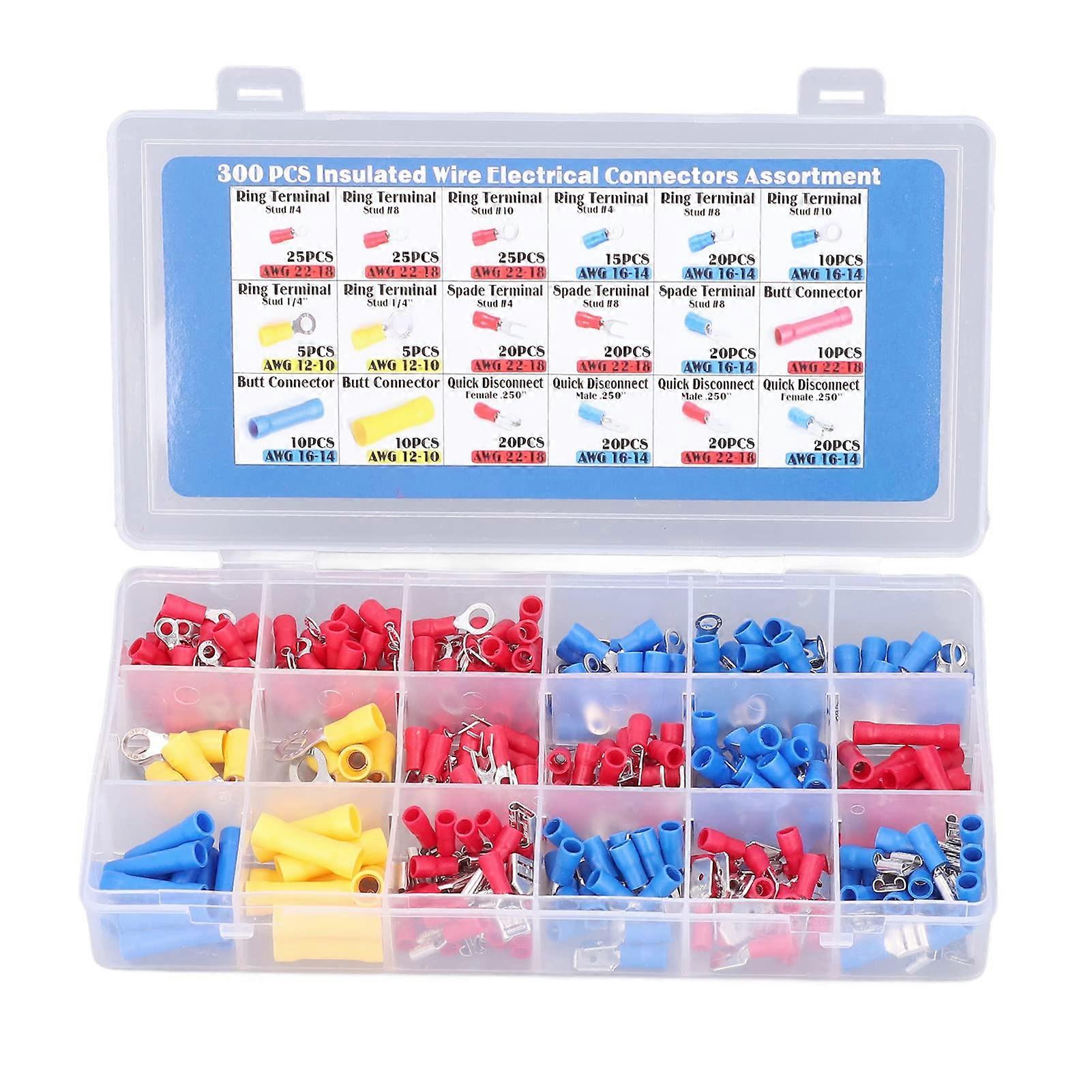 Crimp Terminals Tinned Brass Insulated PVC Wire Connectors for Boats Vehicles Homes and Scientific Projects
