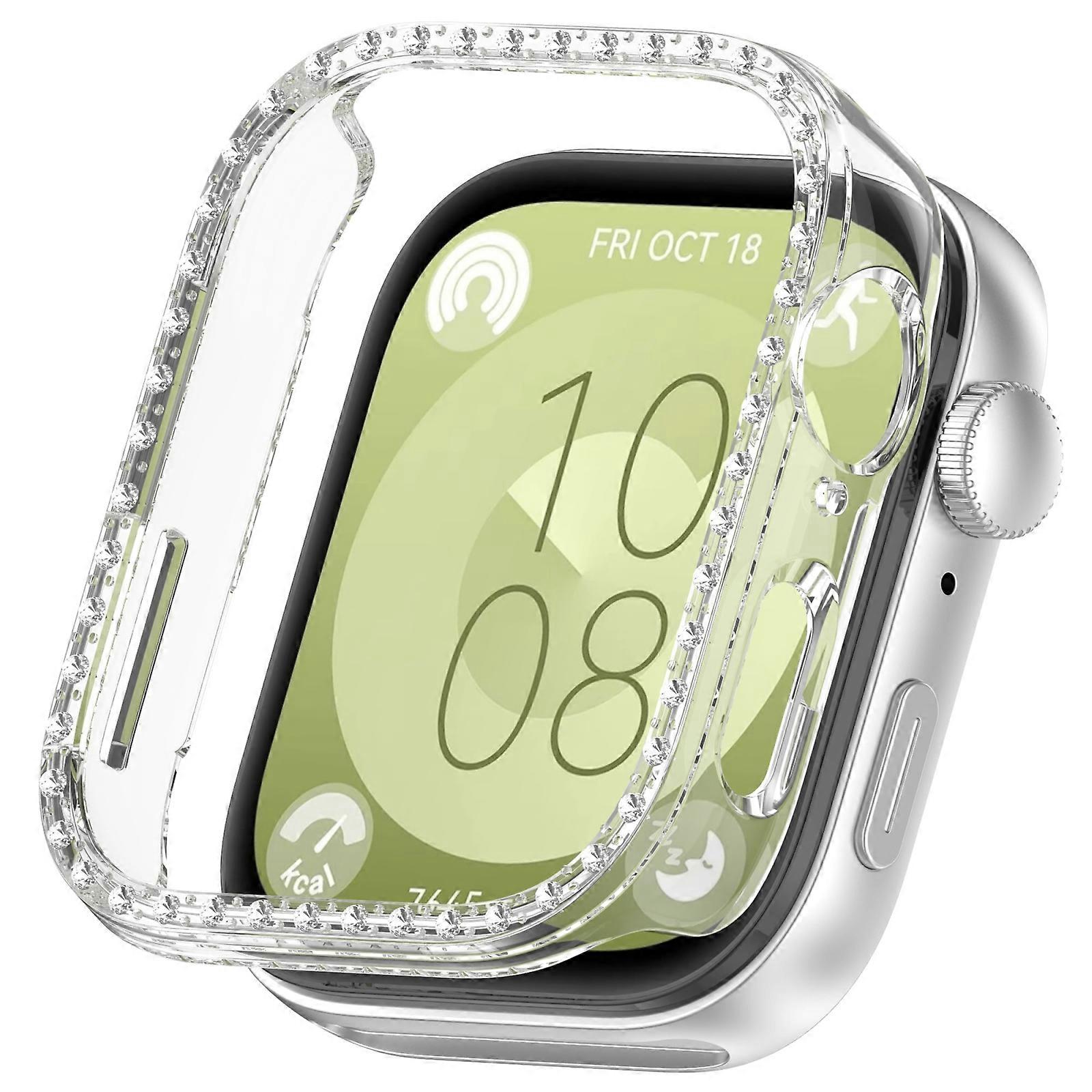 For Huawei Watch Fit3 Diamond Electroplated PC Half Coverage Watch Protective Case