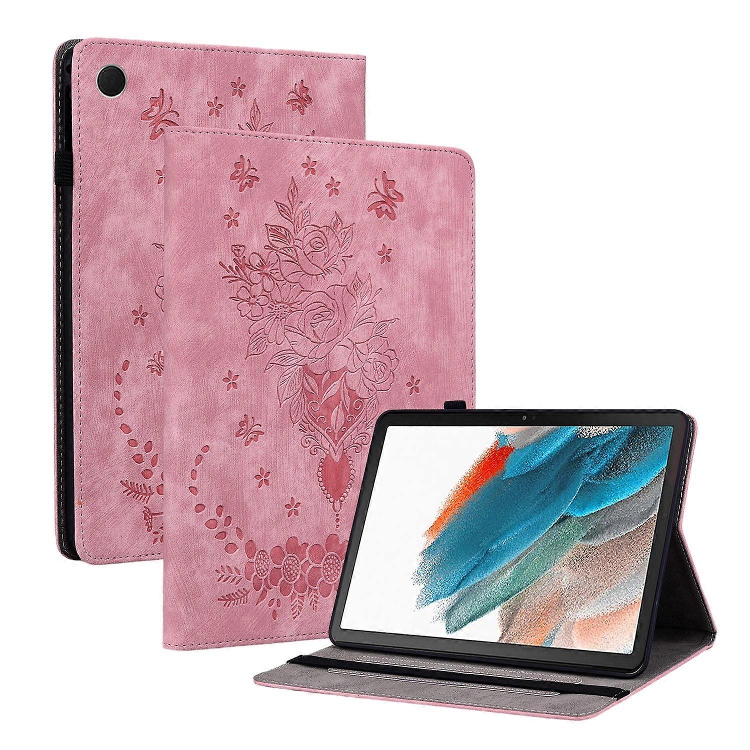 Butterfly Rose Embossed Leather Tablet Case