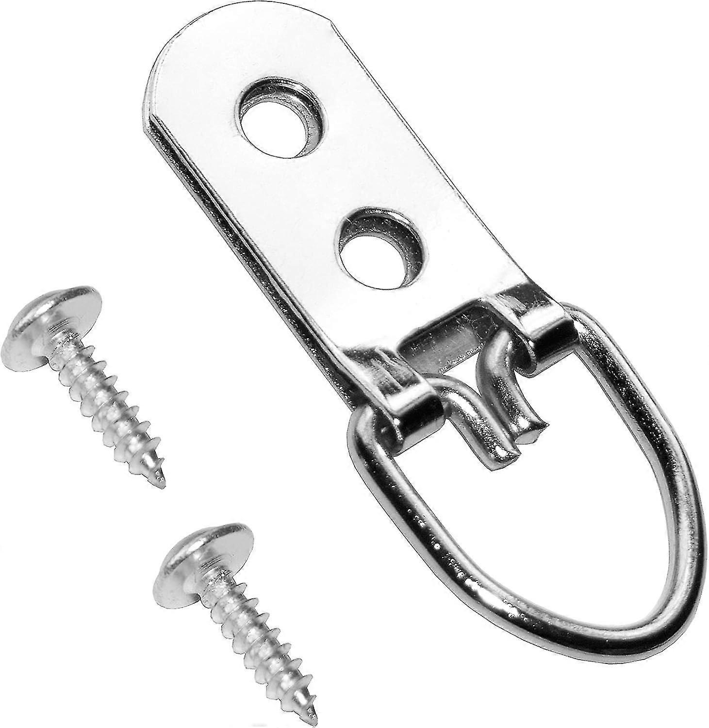 Heavy Duty D-Ring Hooks with Screws 48 Pack for Hanging Paintings, Artwork, Frames