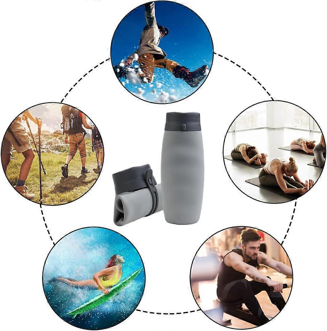 600ML Collapsible Water Bottle for Camping