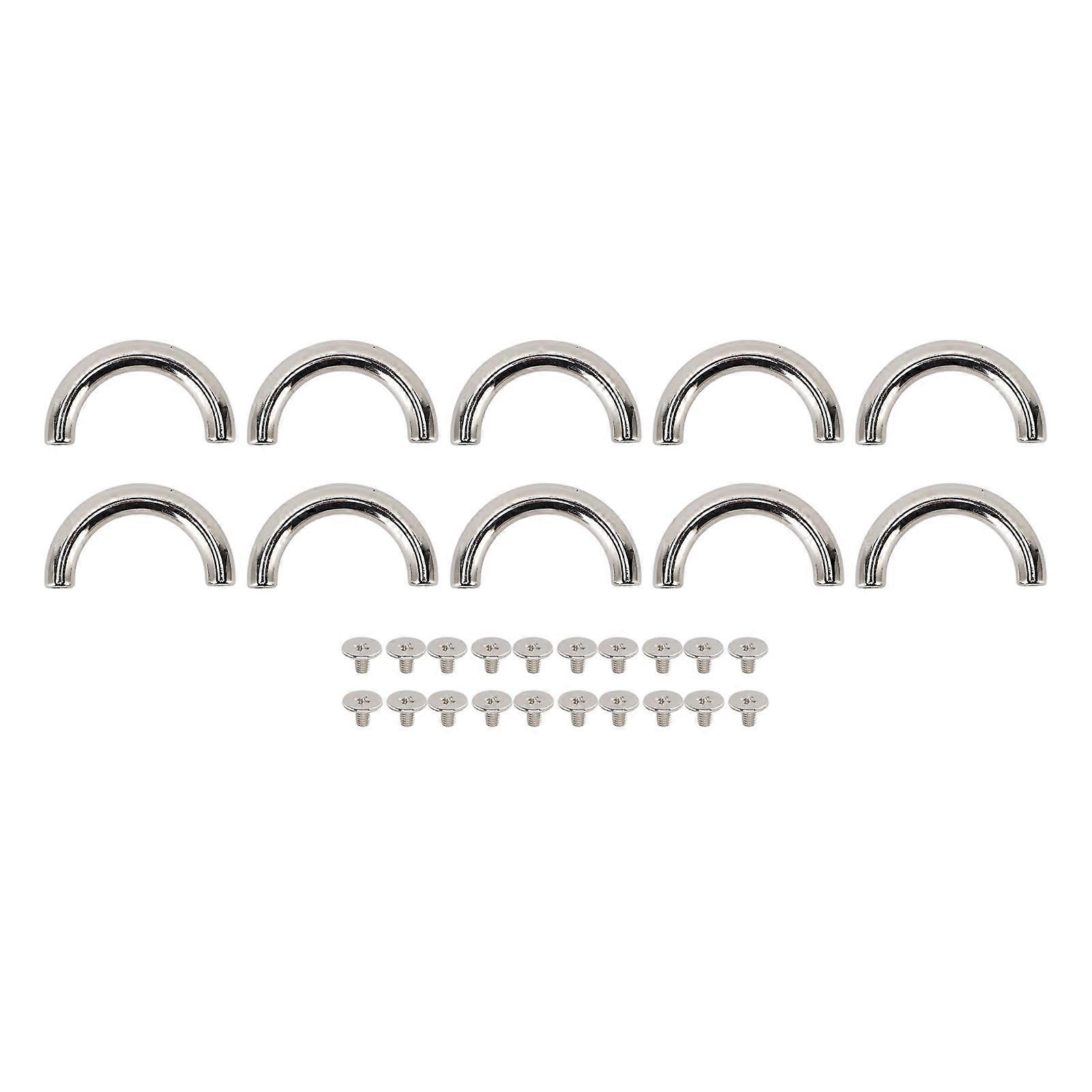 10 Sets D Ring Connector Buckle Zinc Alloy Iron Arch Bridge D Ring Buckle for Bag Handbag Leather Crafts Silver