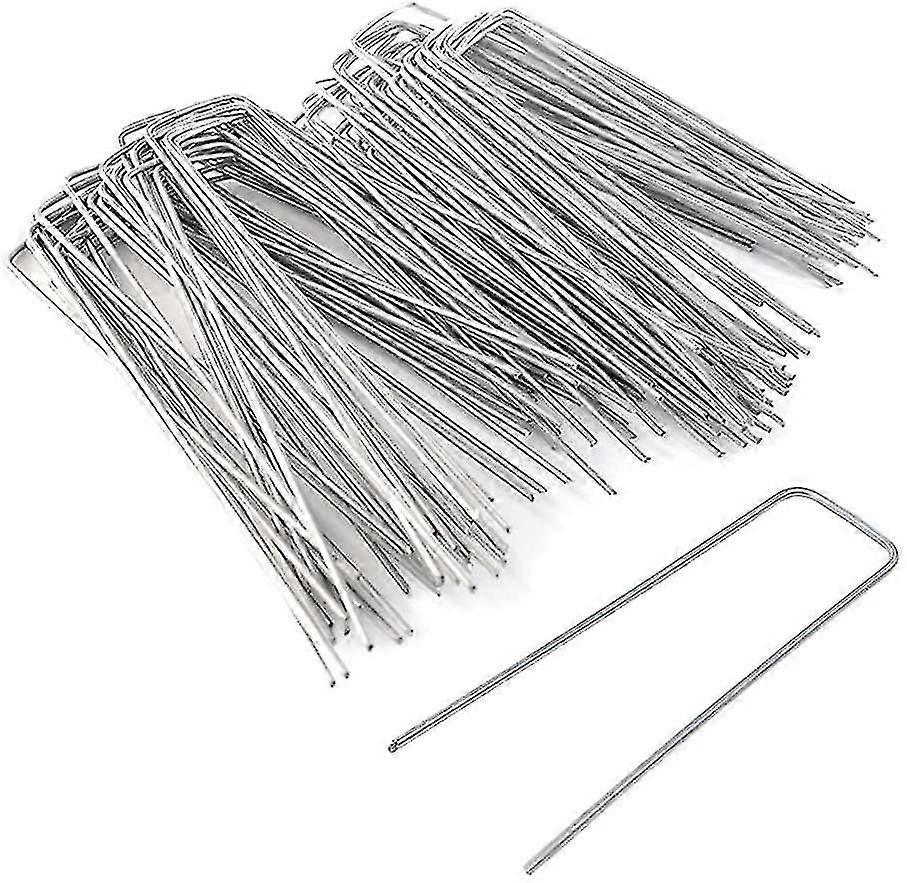 200 Pack 5.5" Galvanized U-shaped Tie Down Staples For Securing Fabric