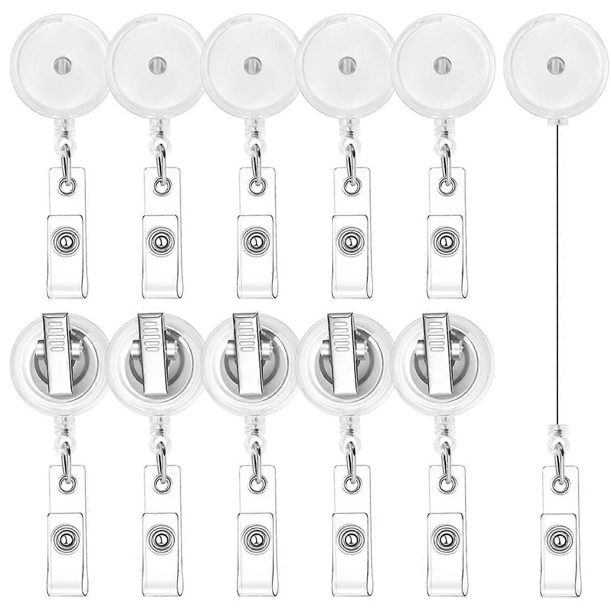 50 Pieces Retractable Badge Reels with Swivel Alligator Clip