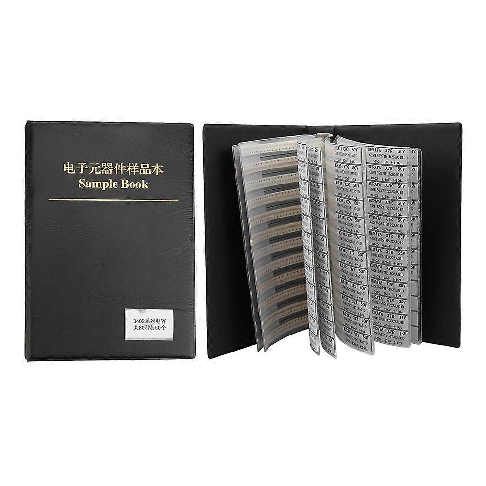0402 Series Capacitors, 80 Values, Electronic Components, Assorted Kits, Sample Book, Black