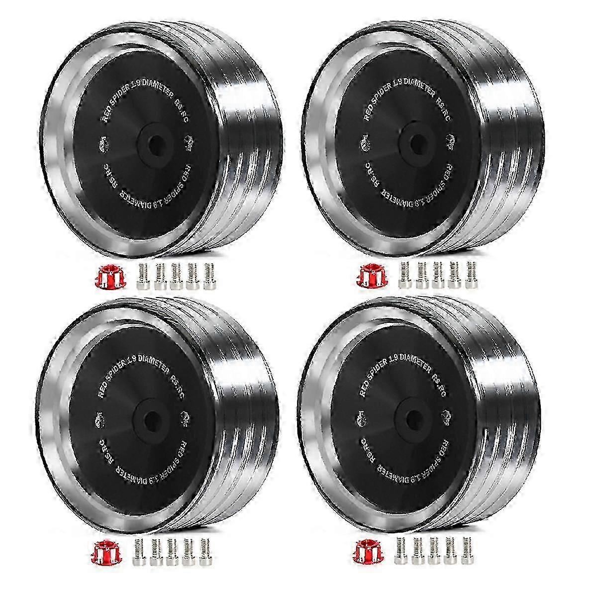 4Pcs/Set 1.9 Inch Metal Retro Mirror Wheel Hub for SCX10 -4 RC Car Modification Accessories Univers