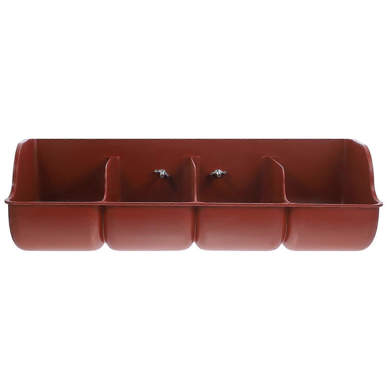 1pc Pig Feeder Plastic Pig Feeding Groove 4-compartment Farm Pig Manger