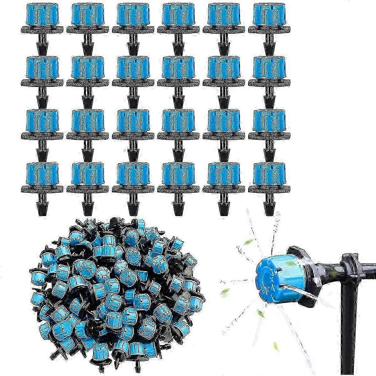 200 قطعة 1/4 بوصة قابل للتعديل نظام الري بالتنقيط الصغير سقي الرشاشات المضادة للانسداد باعث بالتنقيط لوازم الحديقة الزرقاء