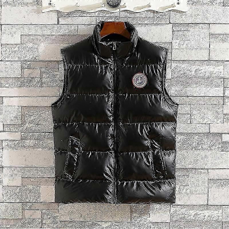 Jesienna i zimowa kamizelka męska w jednolitym kolorze puchowa bawełniana kamizelka