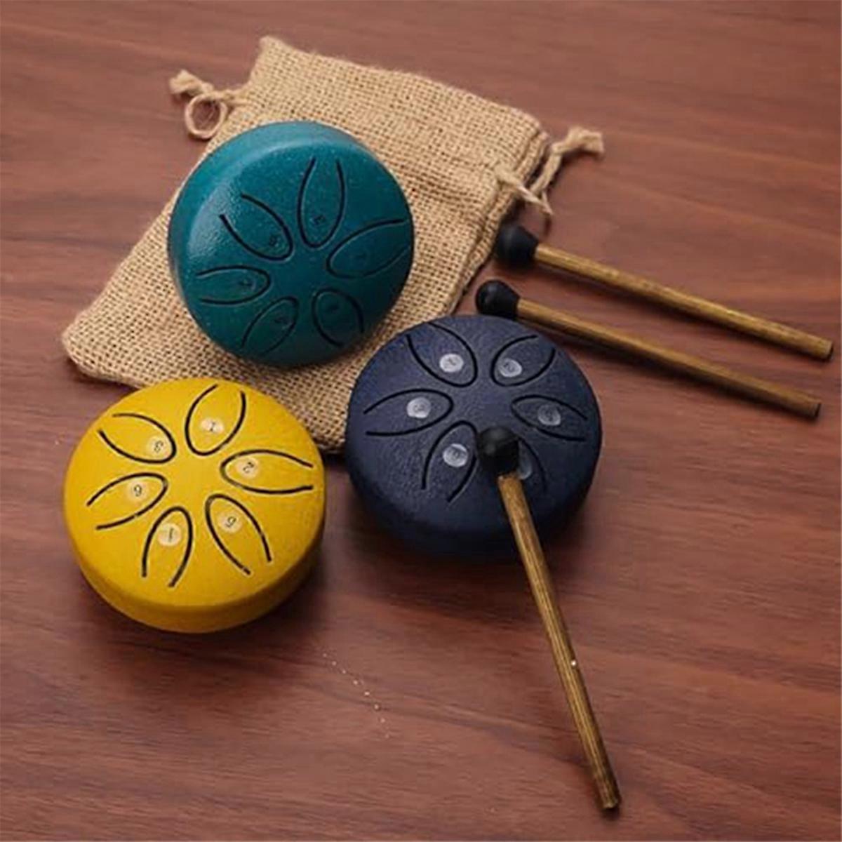 Mini Steel Tongue Drum 3 Inch Sound Healing Drum Kit,B