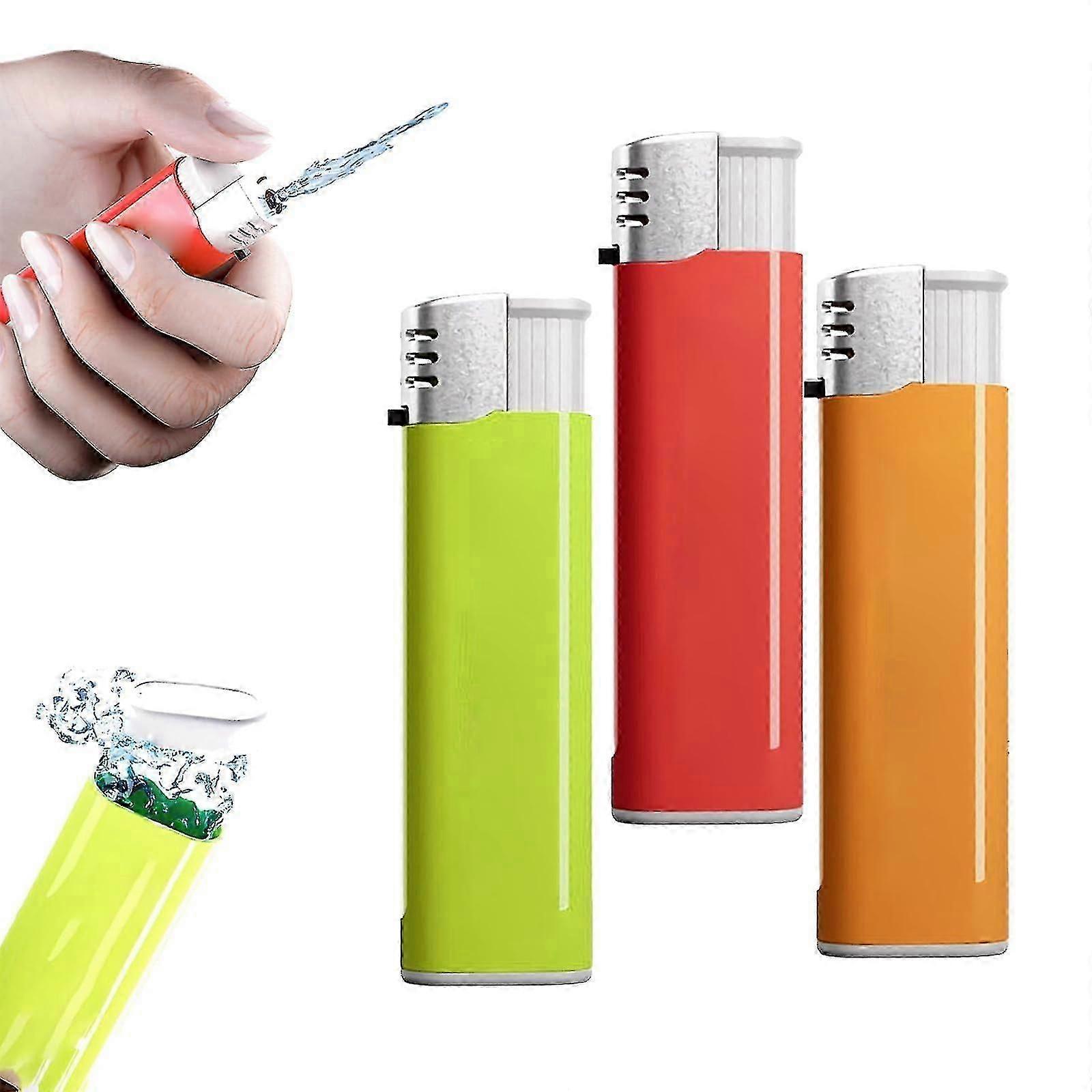 3パックウォーターシューティングライター-ウォーターシューティングおもちゃライター、大人のための楽しいミニウォーターガントリックおもちゃ、パーティーいたずら