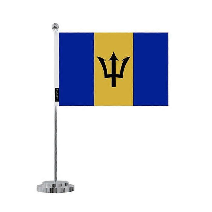Barbados flag desk 14 x 21 cm