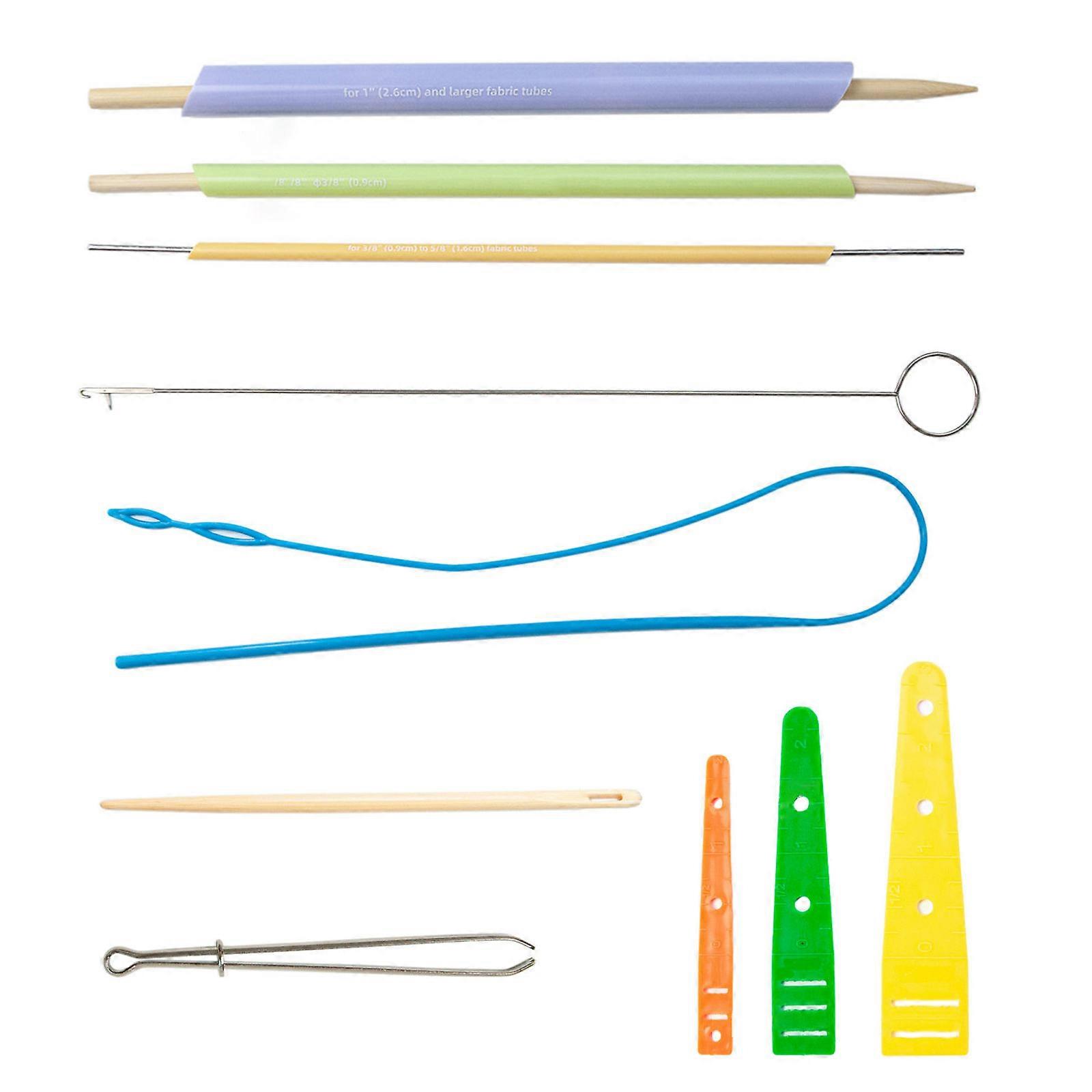 Fabric Tube Turners Sewing Tube Turners Set Flexible Drawstring Threader Flat Drawstring Threader Ripper for Craft