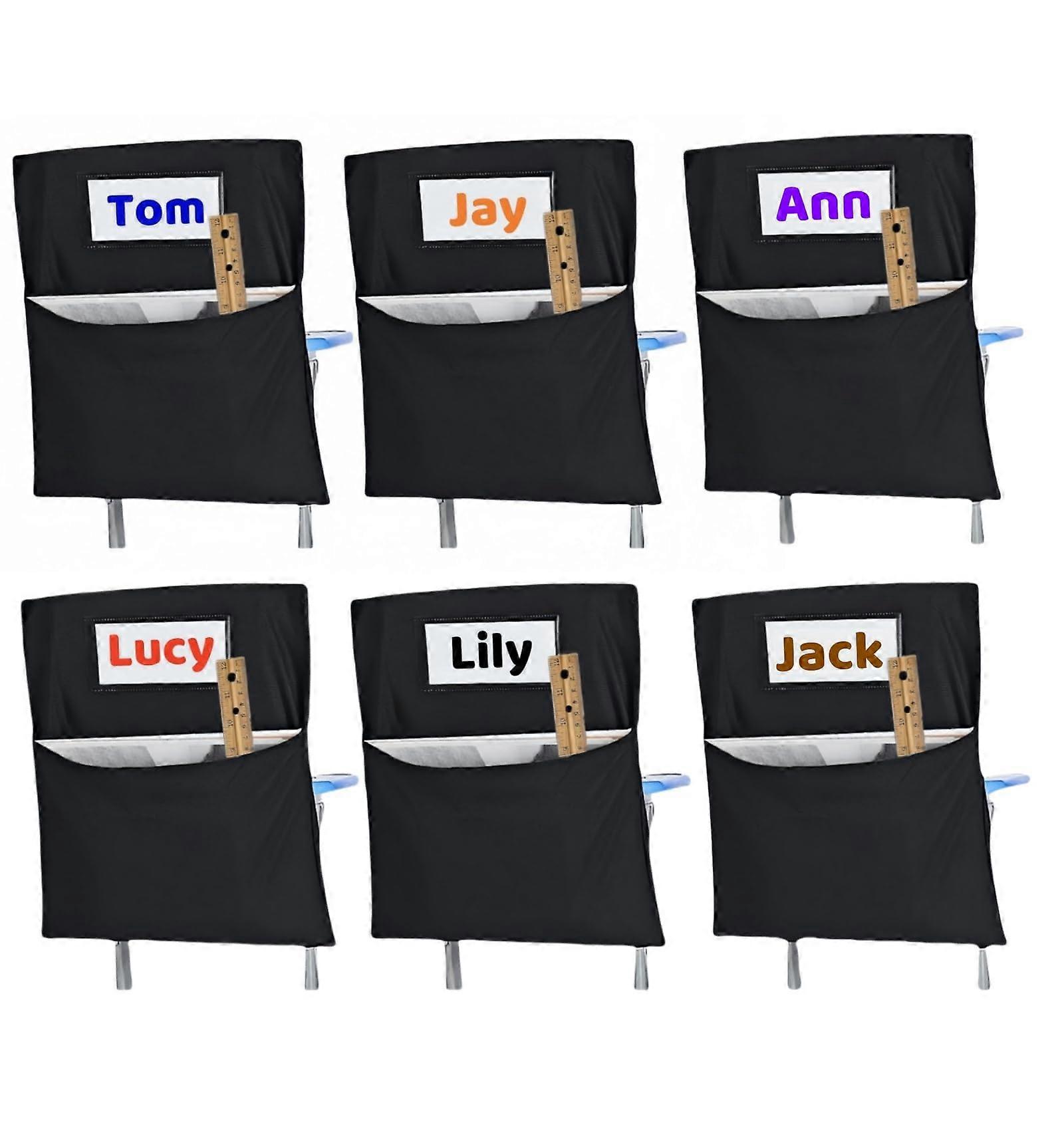 Chair Pockets for Classroom, 20 x 17 Inch Seat Back Storage (Black 6PCS) Ref: 1966