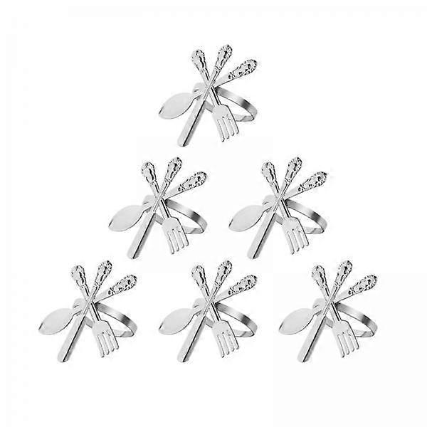 6x 6x serviette de table boucle porte-fourchette cuillère porte-serviette pour