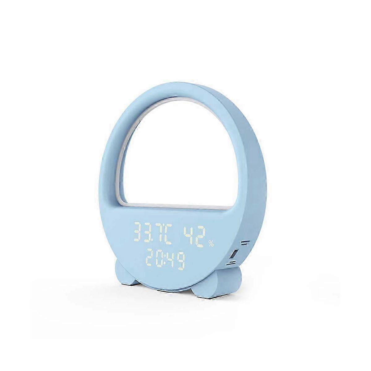 Smart Night Light with Temperature & Humidity Time Display, Voice Control Wake-Up, Ambient Lighting for Bedroom, Home, Office