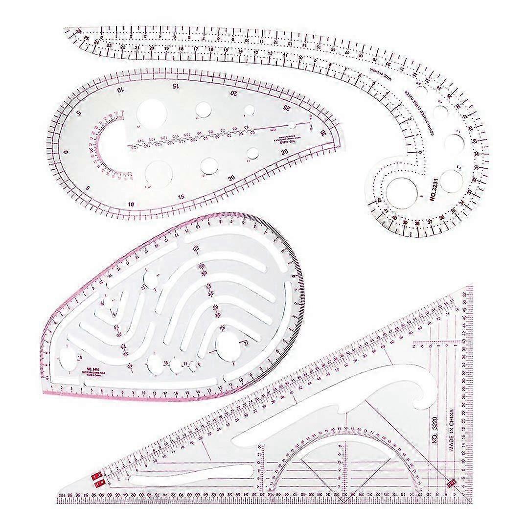 4-Piece Tailor Ruler Set for Dressmaking, Pattern Design & DIY Sewing Projects