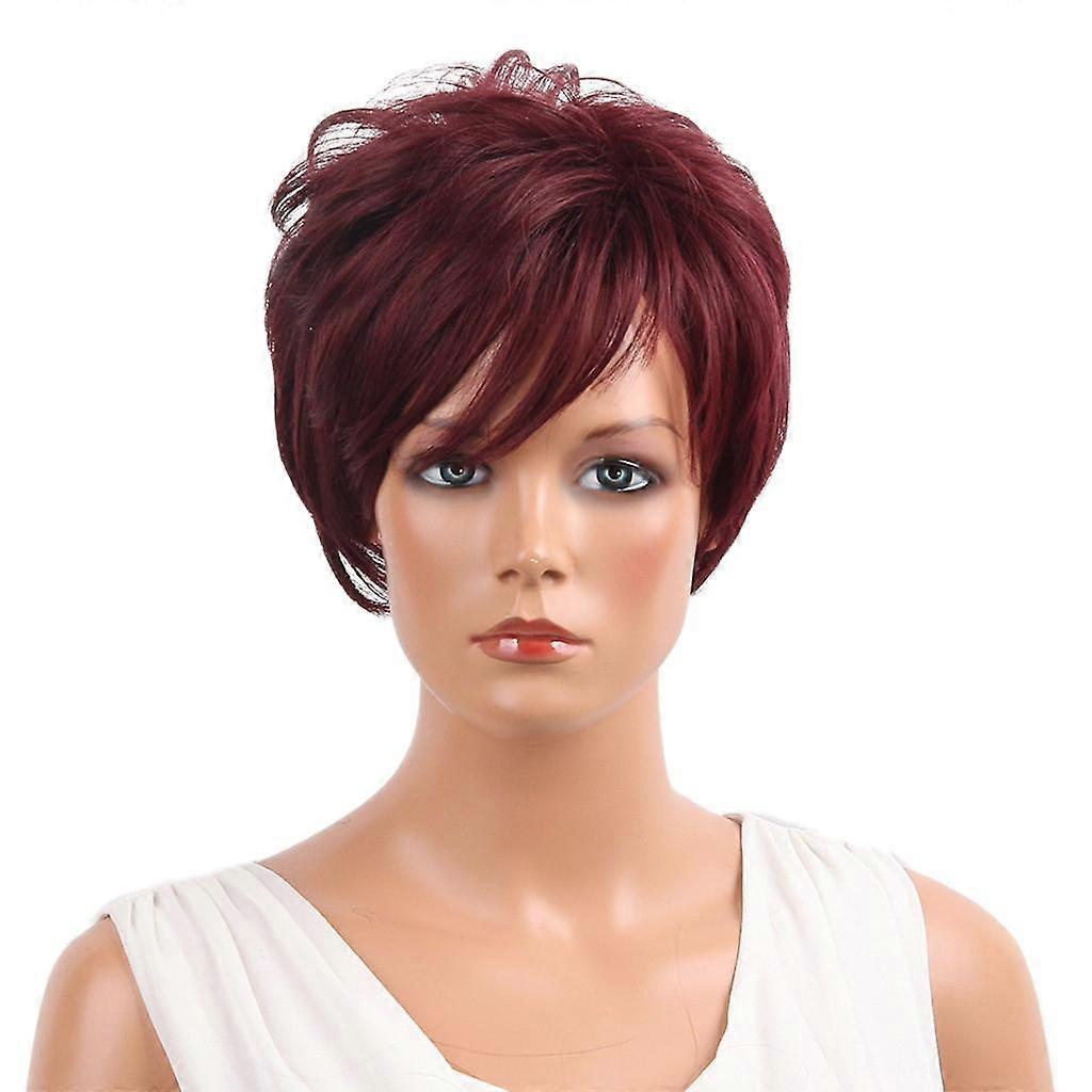 Dames Kort Pixie Real Full Red Cosplay