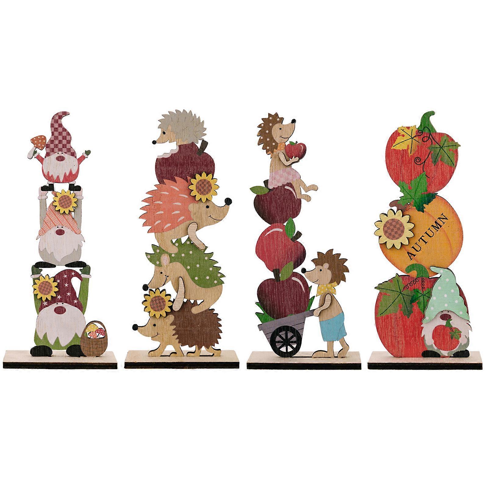 Decorative Autumn Ornament Display, Hedgehog Craft Welcome Harvest Autumn for Mantelpiece Table
