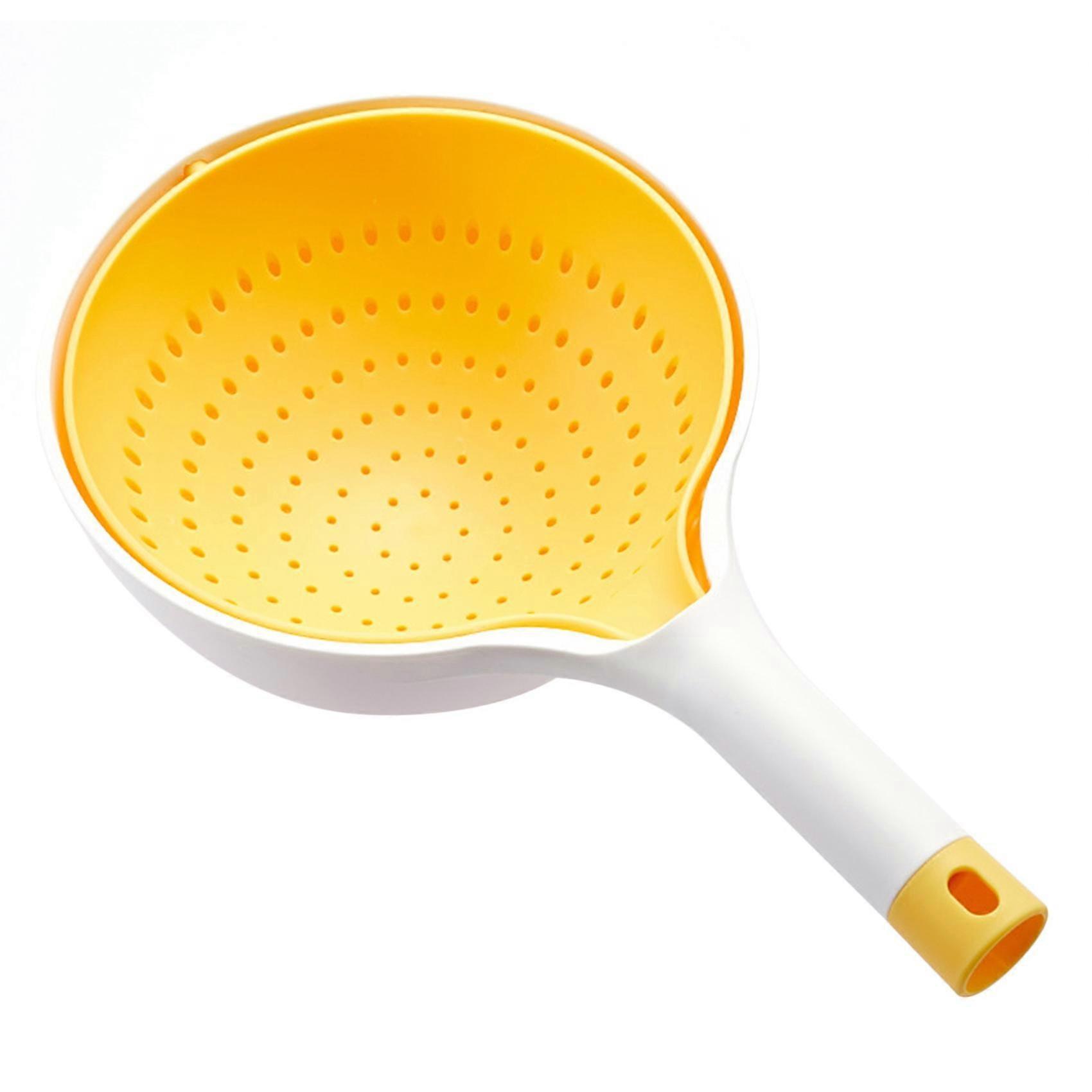 Double Plastic Drain Basket Handle Double Layer Kitchen Fruit Vegetable Food Washing Strainer Quick