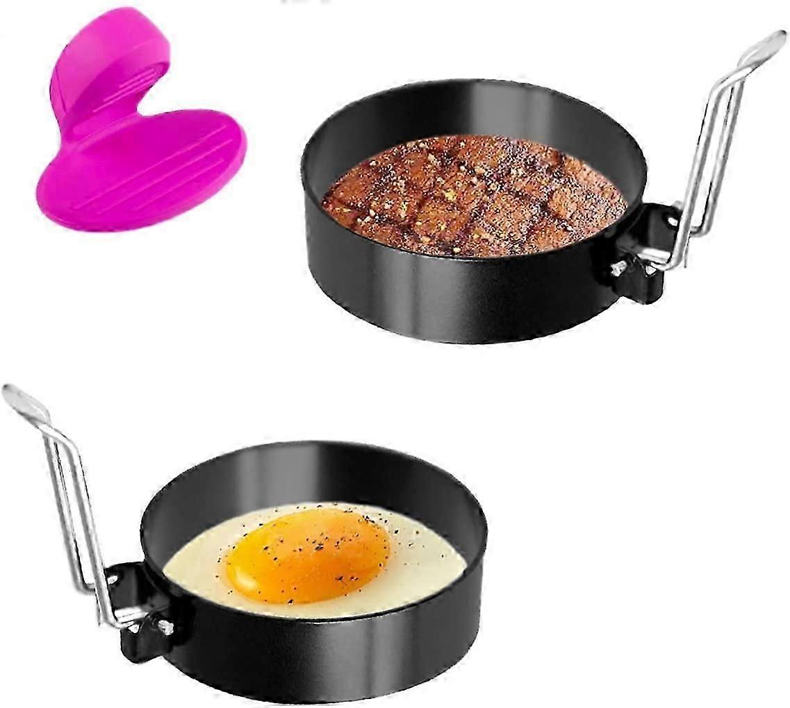 Egg Rings, Egg Mcmuffin Maker, Nonstick Egg Molds for Frying Eggs, Pancake, Burger, Eggs Maker with Anti-scald Clip