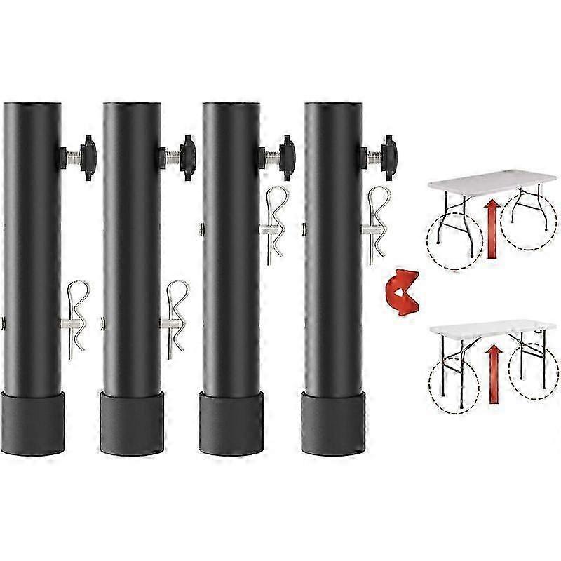 Adjustable Table Leg Extenders for Straight/Bent Legs, 2 Height Risers