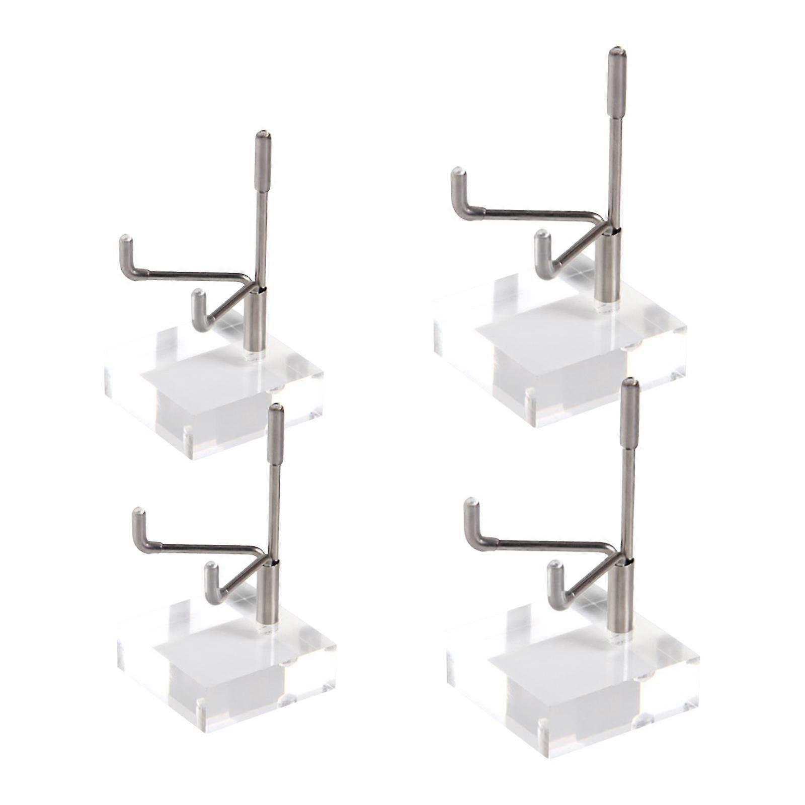 4x Clear Acrylic Display Stand Metal Arm for Fossils Coral Pieces