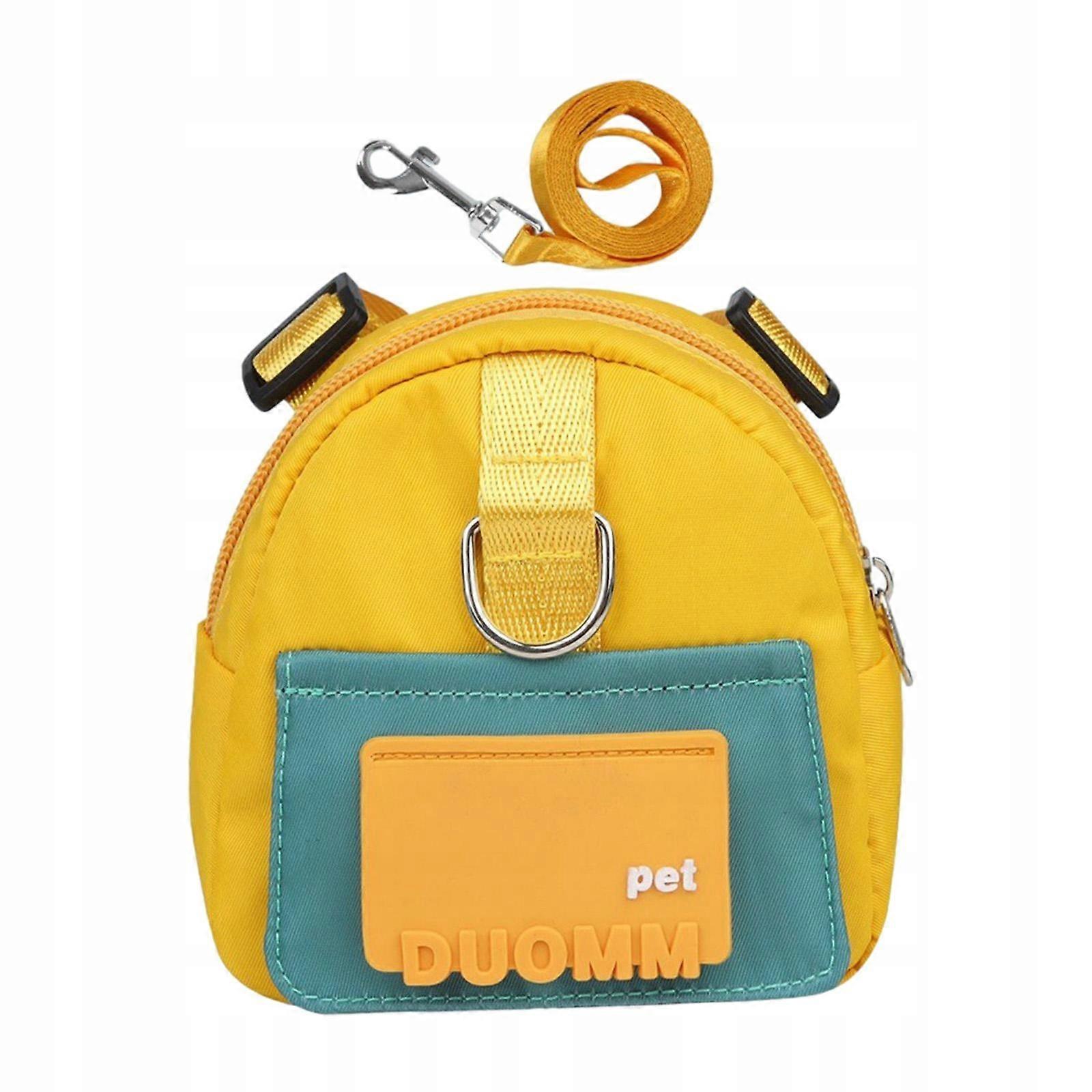 Dog Backpack Harness Adjustable Pet Yellow M