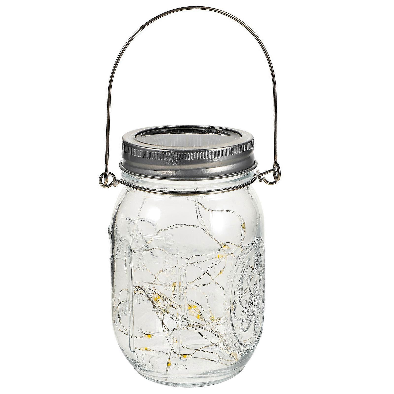 Purple Glass Hanging Lantern for Decor Solar Powered Mosaic Pattern Night Light with Handle Perfect