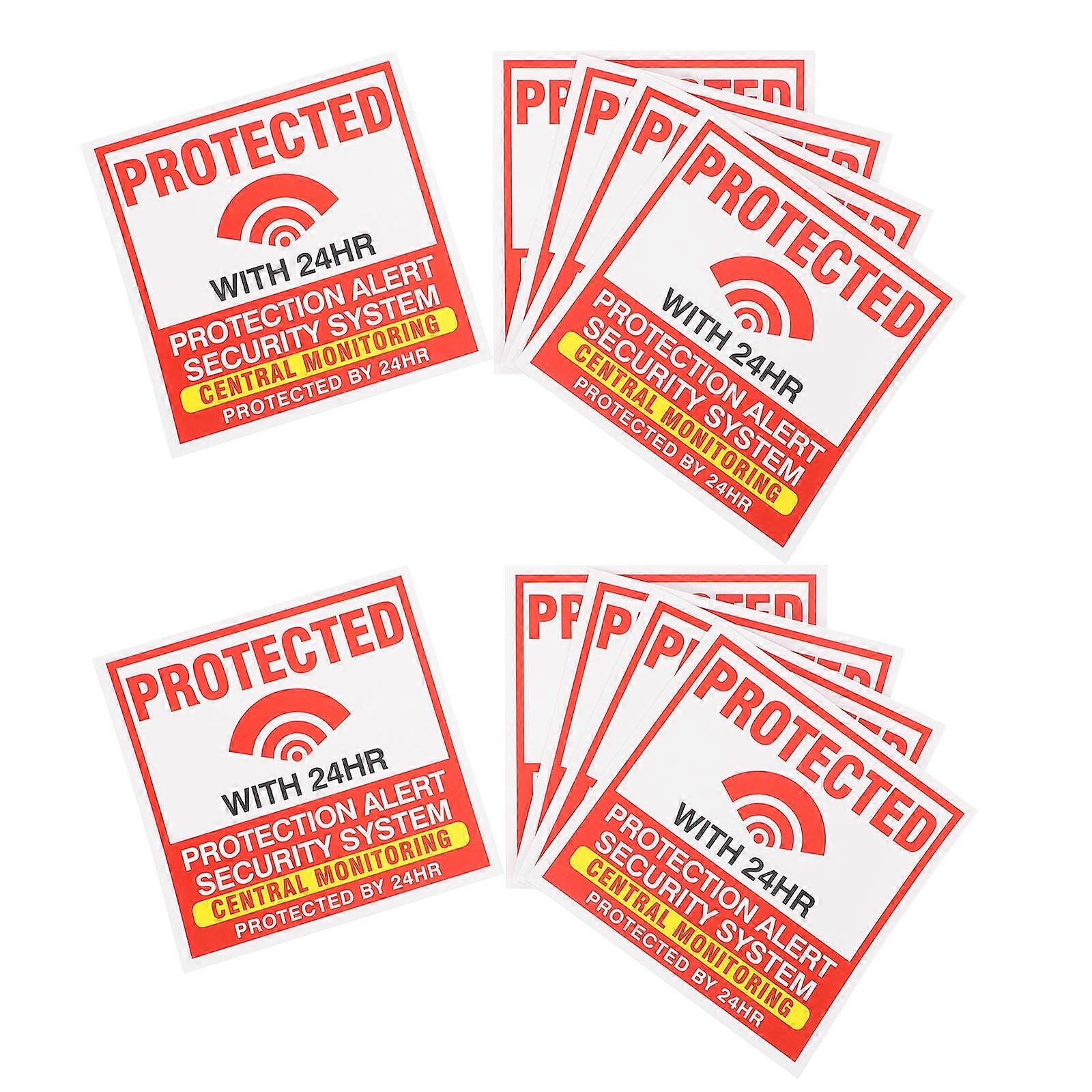 Security Alert Stickers for Home, Visible from Distance, Clean Application