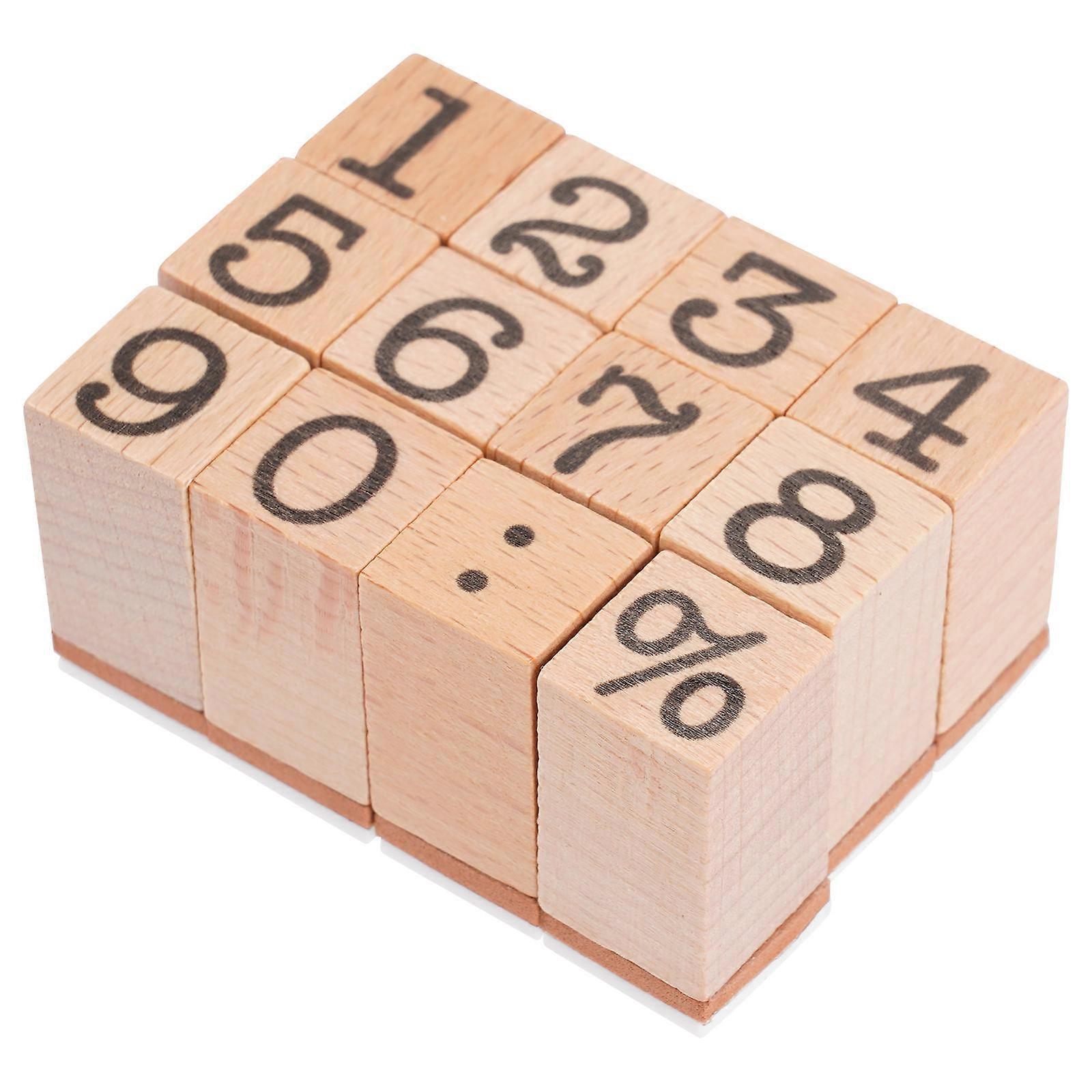 Wooden Craft Stamps Set Decorative Number Patterns for DIY Scrapbooking, Card Making & Creative Projects Premium Quality, Easy Storage &