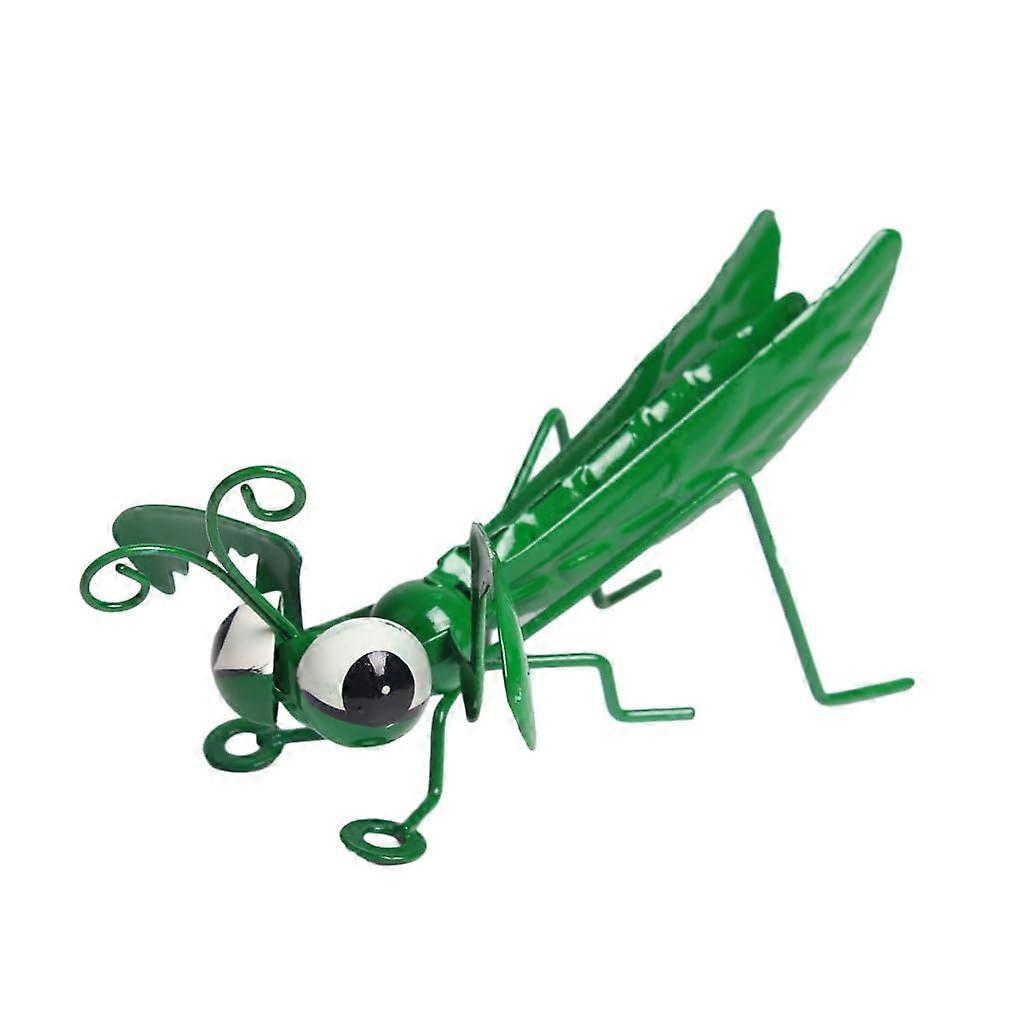 Iron Insect Sculpture Grasshopper Ornament Delicate Garden Display Model