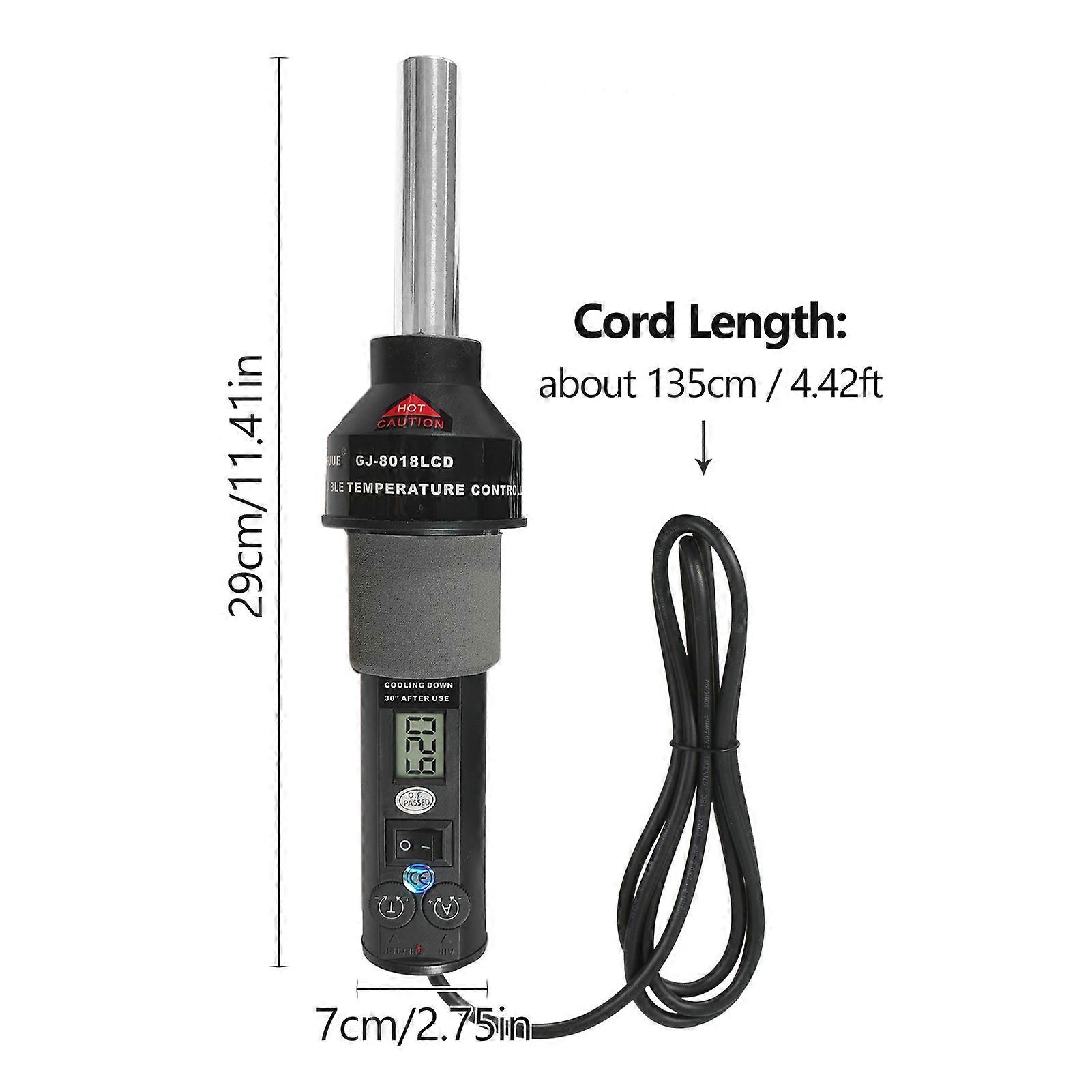 450W Portable Temperature-Controlled Soldering Heat Air Machine 450℃ Hot Air Rework Station SMD Desoldering Tool with Nozzles LCD Digital Display Air
