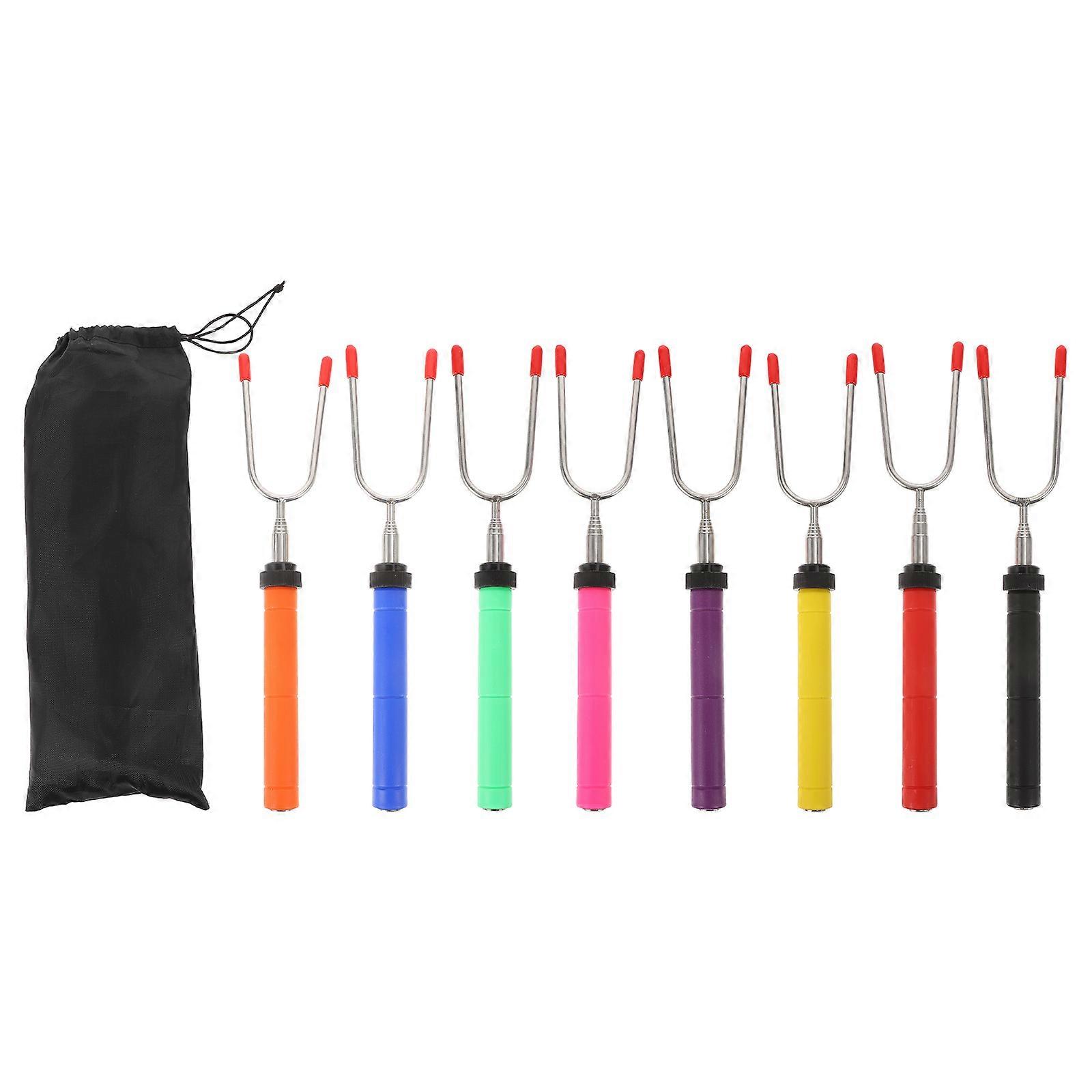 Metal Skewers For Grilling Bbq Forks Friends Rotating Skewers 8Pcs