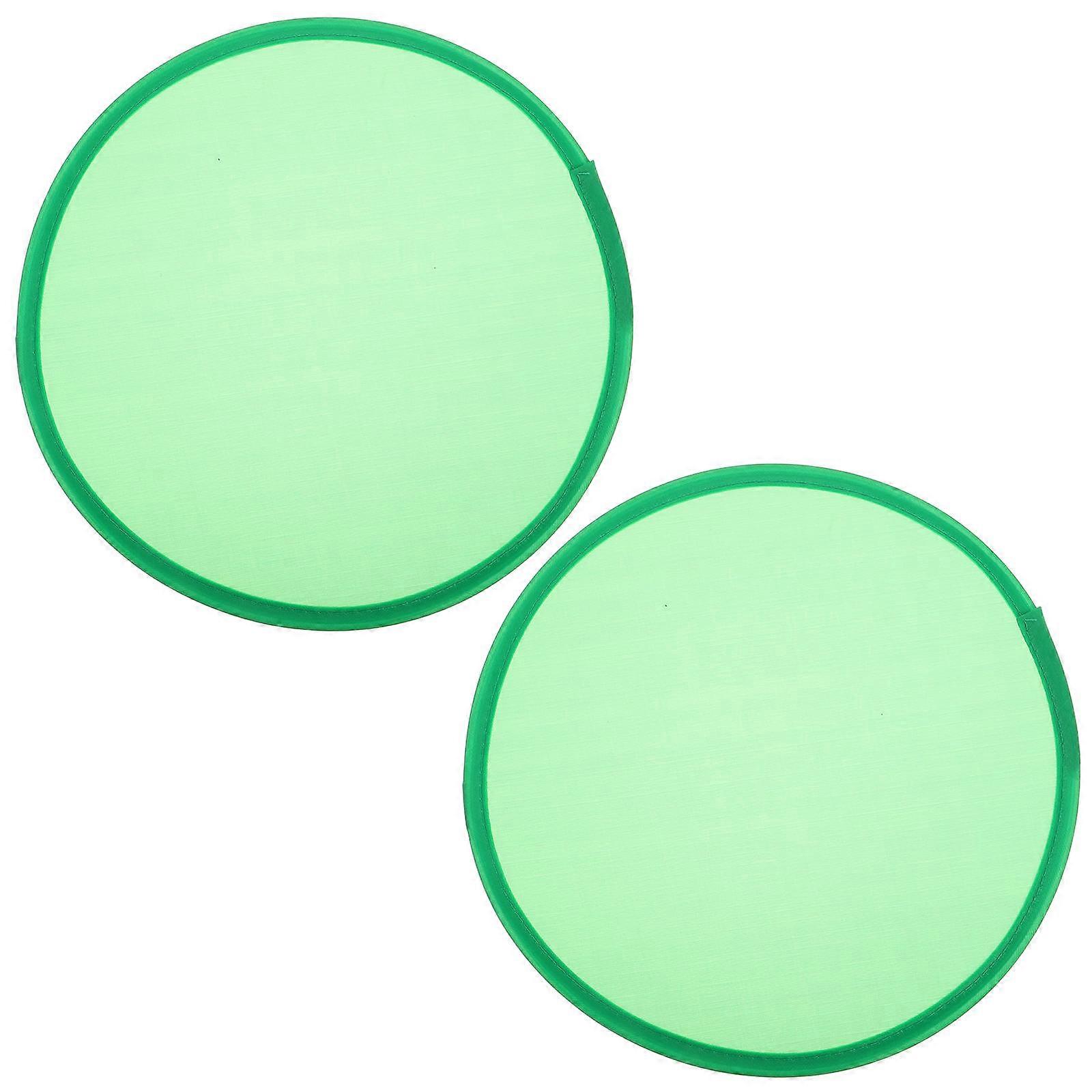 Japanese Foldable Fan For Events Festive Decoration Plastic Material Green 25.00X25.00X0.30CM 2Pcs