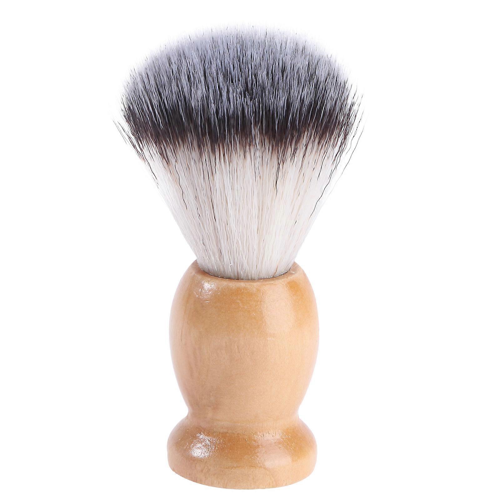 Shaving Aid Brush for Men Business Trips Natural Wooden Handle Deep Cleaning 1Pack