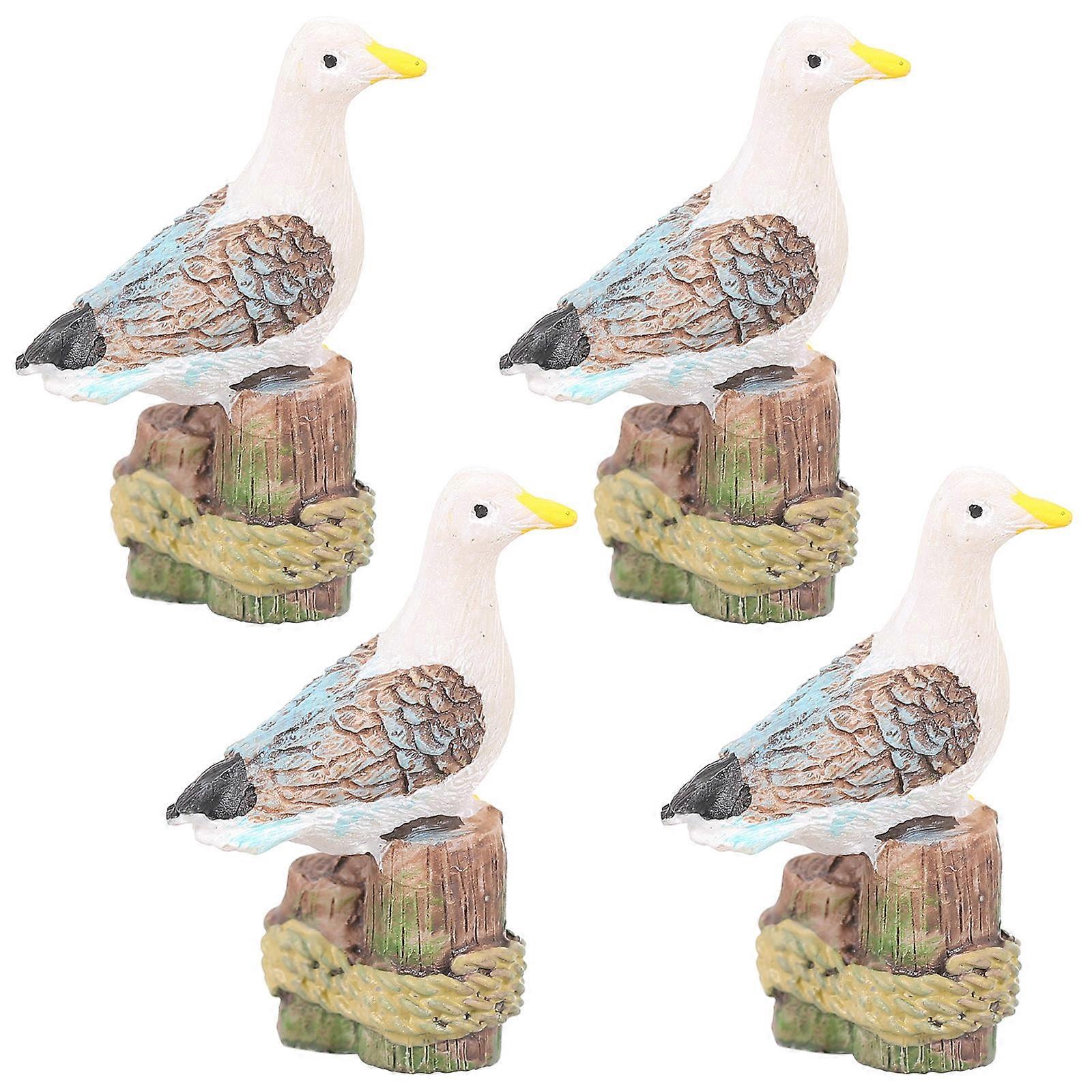 Miniature Animal Figure Mini Bird Figures For Photography 4Pcs
