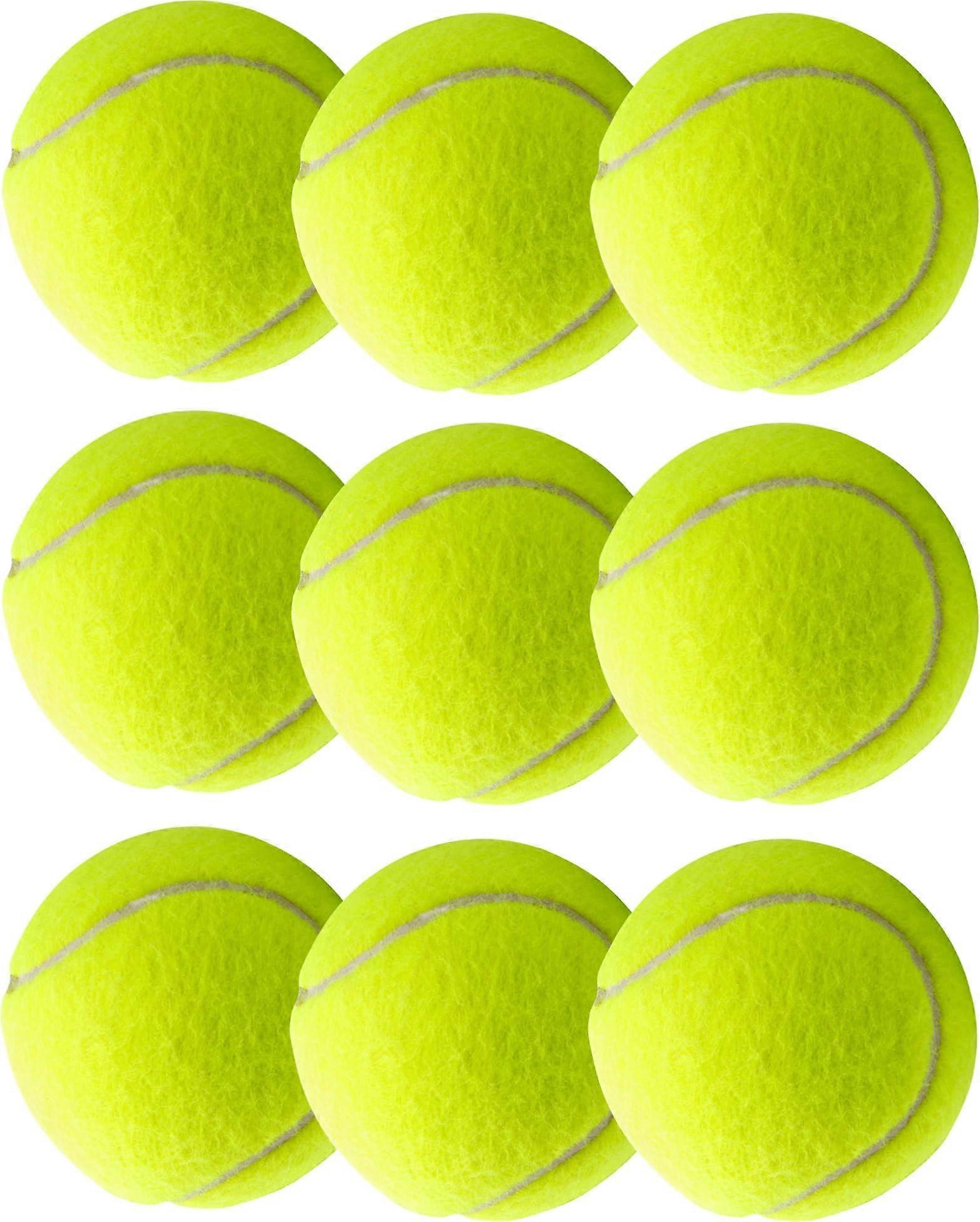 9 x Yellow Tennis Balls for Training and Competition with Carry Bag for Dogs and Washing Machine Compatibility