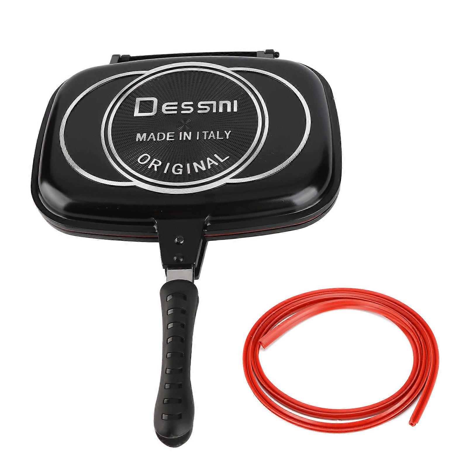 Double-sided Grill Pan, Portable, Anti-scald, Handle, Kitchen Utensils, 32cm/12.6in