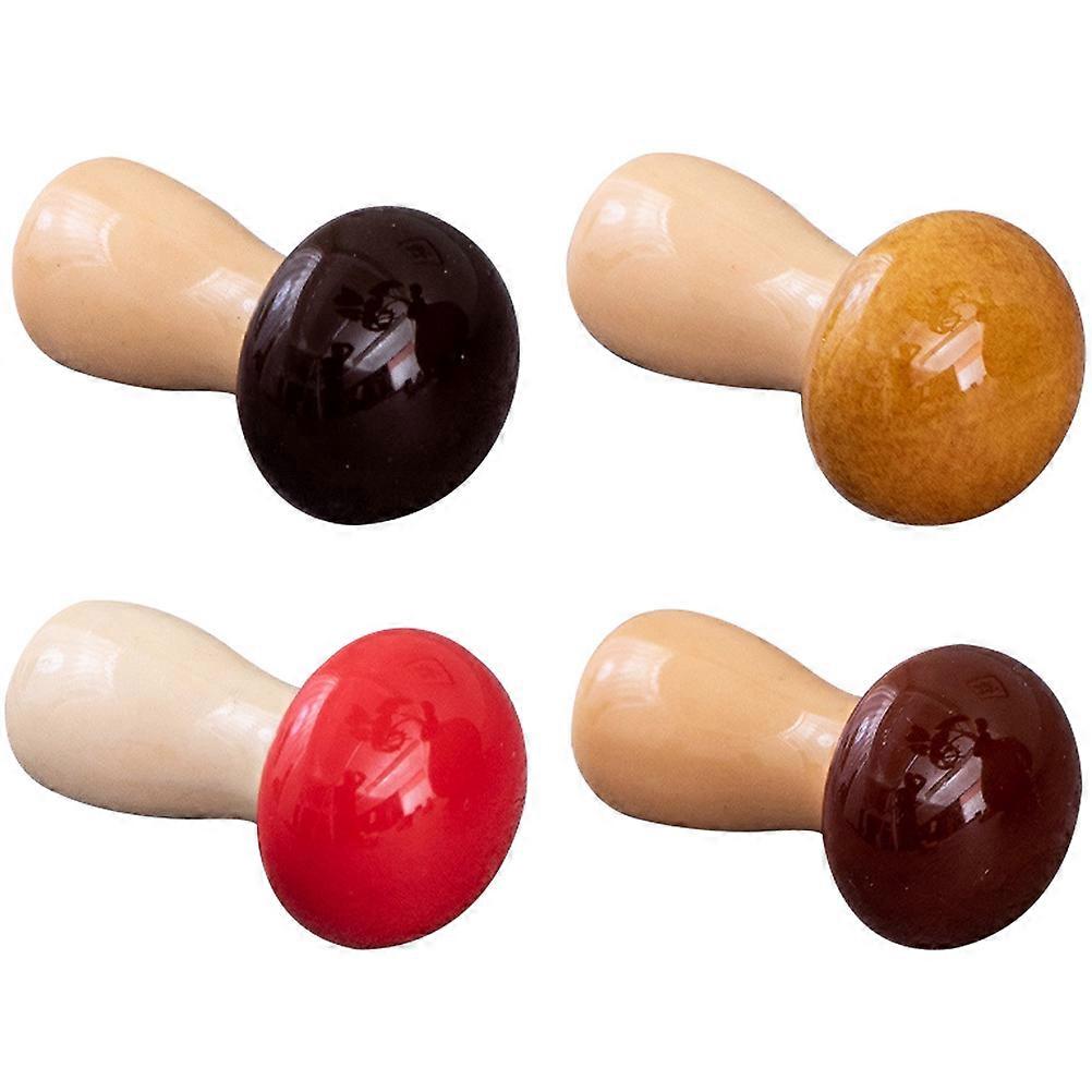 Practical Ceramic Chopstick Rest Tableware Accessory For Mealtime Mushroom Shape Assorted Color 4Pcs