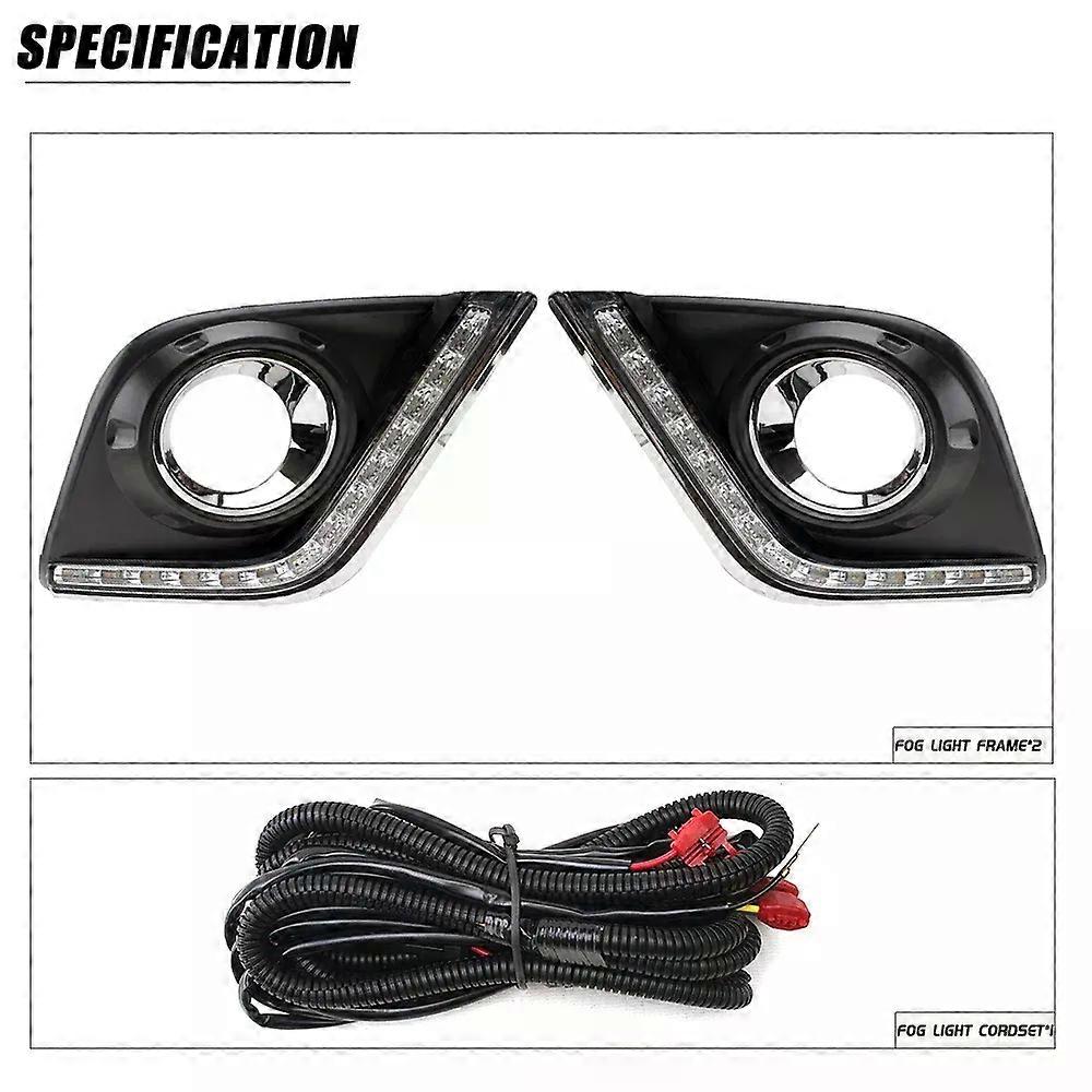 unique LED DRL Day Light FOR TOYOTA HILUX REVO 2015-2019 Daytime Running Light Fog Lamp Bezel Dynamic Sequential Turn Signal