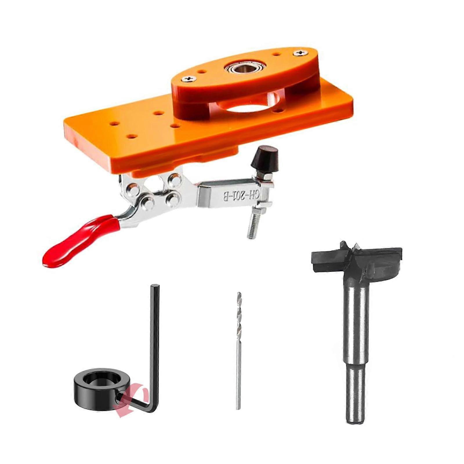 35 mm concealed hinge hardware, drill bit, guide cutter bit set, door drilling template and bit for cabinet door