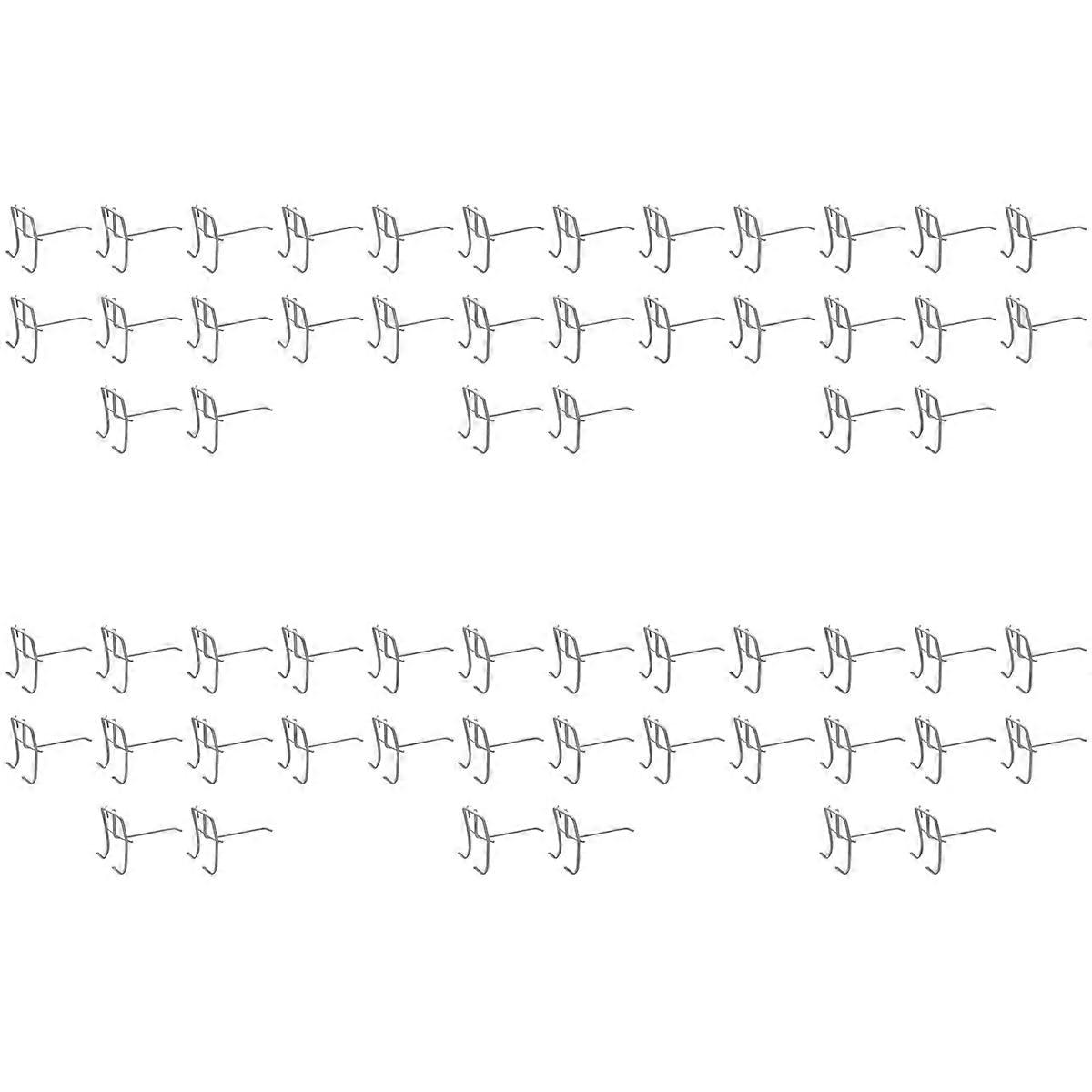 60 Pcs 3.9inch Long White Metal Store Grid Wall Bracket Display Hooks