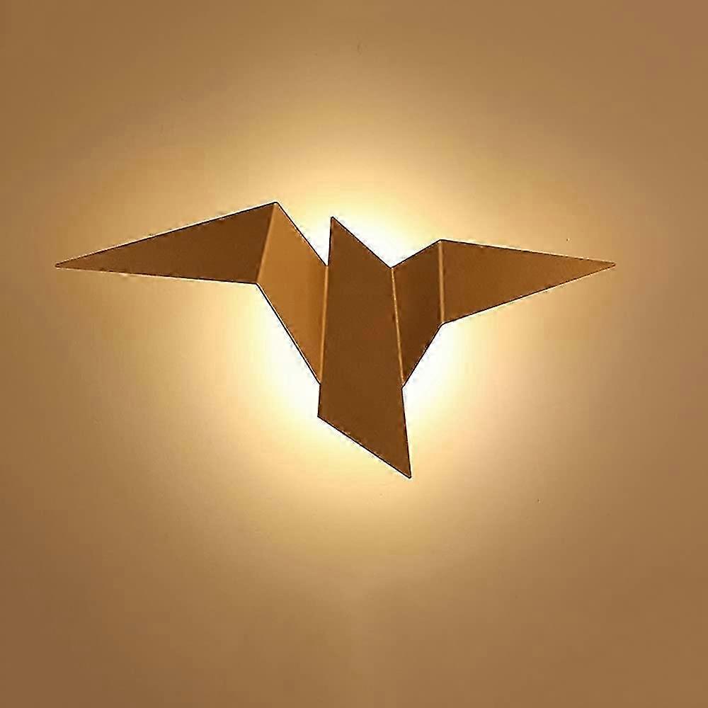 Creative Geometry Inspired Bird Shape 3000K 3W LED Modern Wall Light in Gold Finish